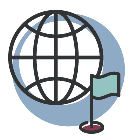 globe and flag icon