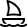 Schwarzes Icon mit stilisiertem Segelboot auf weißem Hintergrund