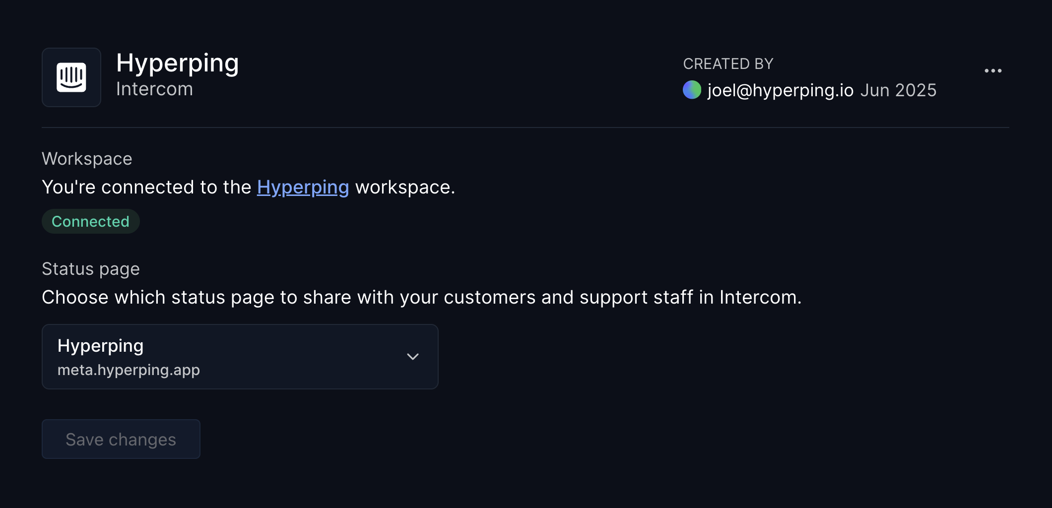 Selecting status page data source