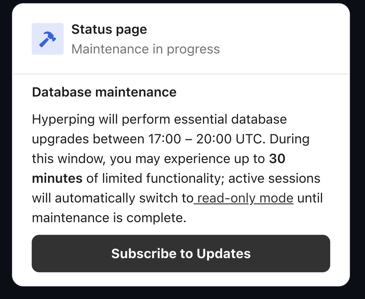 Intercom maintenance notification