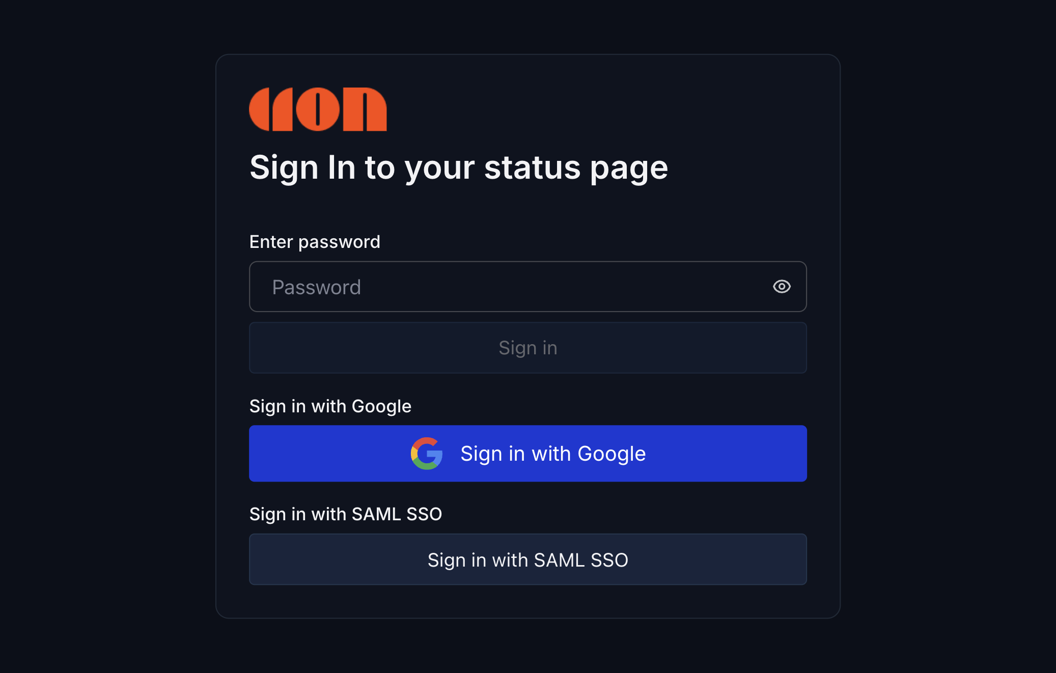 Example of authentication on a private status page