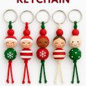 Christmas Beaded Doll Keychains