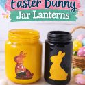 A Bunny Silhouette on an Easter Glass Jar