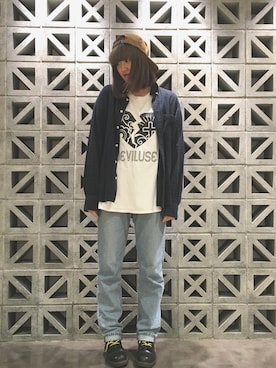「Deviluse（Deviluse）のアイテム」を使った、たぶしさん（レディース・165cm）の秋コーディネート