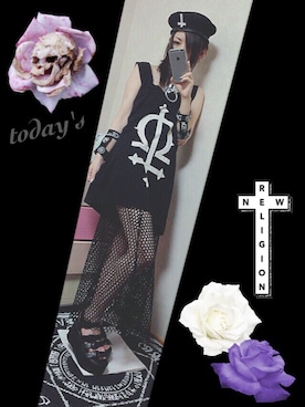 「long clothing（ロングクロージング）のアイテム（タンクトップ、ブラック系）」を使った、🈂️チャンさん（レディース・154cm）の夏コーディネート