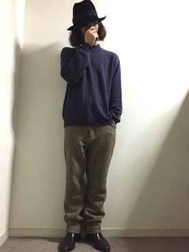 「CELINE（セリーヌ）のアイテム（ニット/セーター）」を使った、かいとさん（メンズ・165cm）の秋コーディネート