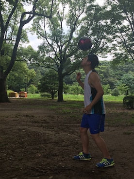 「NIKE（ナイキ）のアイテム（その他ヘアアクセサリー）」を使った、Makoさん（メンズ・167cm・30代）の夏コーディネート