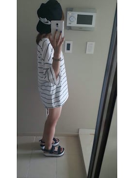 「NIKE（ナイキ）のアイテム（帽子）」を使った、RiRiさん（レディース・156cm）の夏コーディネート