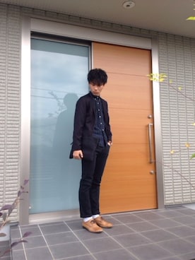 「アイテム（シューケア用品）」を使った、ryochanさん（メンズ・174cm）の秋コーディネート