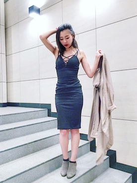 「アイテム（ジャケット/アウター）」を使った、Yui Ozawaさん（レディース・190cm）の夏コーディネート