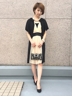 「アイテム（クラッチバッグ）」を使った、Mitsuさん（レディース・163cm）の夏コーディネート