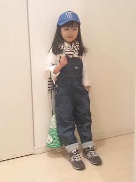 「NEW BALANCE（ニューバランス）の［ニューバランス］KV996 17～24cm（スニーカー、ブルー系）」を使った、orimariさん（キッズ・110cm）の春コーディネート