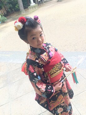 「アイテム（和装小物）」を使った、COCOさん（キッズ・110cm）の秋コーディネート