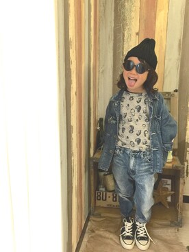「アイテム（カバーオール）」を使った、mcmong.さん（キッズ・110cm）の夏コーディネート