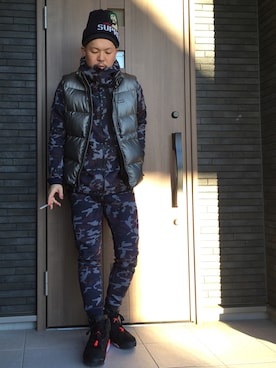 「NIKE（ナイキ）のアイテム（パーカー）」を使った、コチコチさん（メンズ・172cm）の冬コーディネート