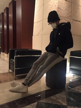 「D/him.（ダブルスタンダードクロージングヒム）のアイテム（その他パンツ、グレー系）」を使った、スマイル君さん（メンズ・169cm）の冬コーディネート