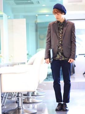 「アイテム（ハンチング/ベレー帽）」を使った、よっこいさん（メンズ・171cm・10代）の冬コーディネート