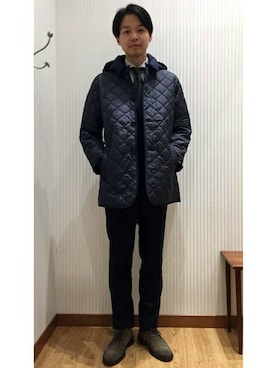 「SHIPS（シップス）のアイテム（カバーオール）」を使った、安藤さん（メンズ・180cm）の秋コーディネート