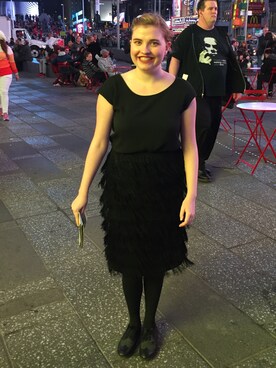 「EXPRESS（エクスプレス）のアイテム（ドレス）」を使った、Baileyさん（レディース・155cm）の秋コーディネート
