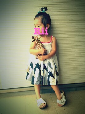 「OLD NAVY（オールドネイビー）のアイテム（ワンピース、ホワイト系）」を使った、Ｒi i ♡ママさん（レディース・160cm）の夏コーディネート
