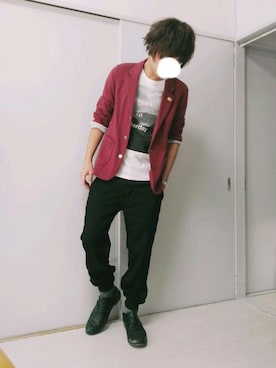 「FRAPBOIS（フラボア）のアイテム（テーラードジャケット）」を使った、n.y.a h.h さん（メンズ・165cm）の秋コーディネート