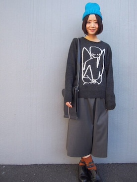 「FRAPBOIS（フラボア）のアイテム（ニット/セーター）」を使った、MATSUKOさん（レディース・152cm）の秋コーディネート