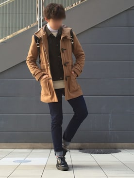 「STUDIOUS（ステュディオス）のアイテム（ダッフルコート）」を使った、たちさん（メンズ・177cm）の冬コーディネート