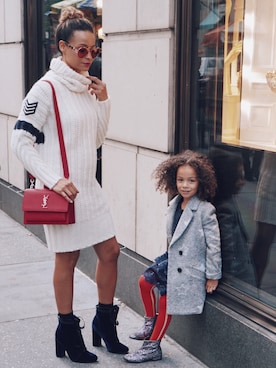 「アイテム（ピーコート）」を使った、Sai De Silvaさん（レディース・163cm）の秋コーディネート