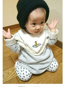 「アイテム（ハンカチ/ハンドタオル）」を使った、papiさん（キッズ・70cm）の冬コーディネート