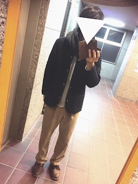 「アイテム（スラックス）」を使った、takowasamanさん（メンズ・190cm）の秋コーディネート