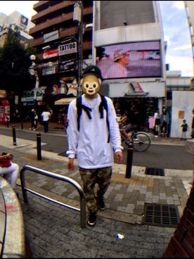 「アイテム（バックパック/リュック）」を使った、ぱんぺんマンさん（メンズ・174cm）の秋コーディネート