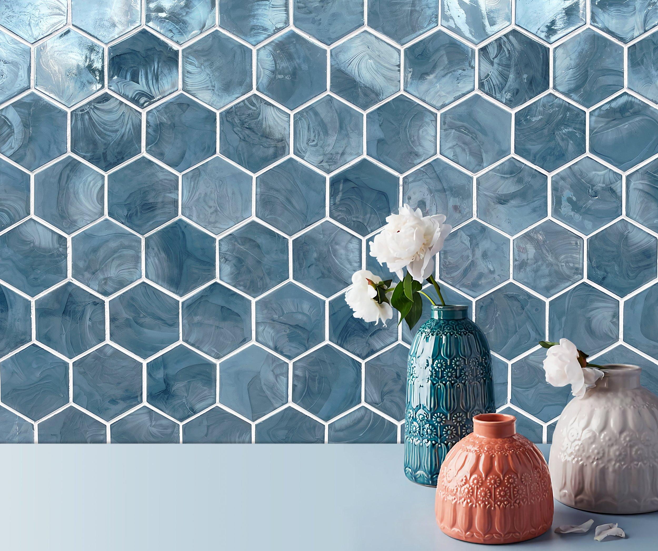 Stella Hexagon Hot Glass Mosaic