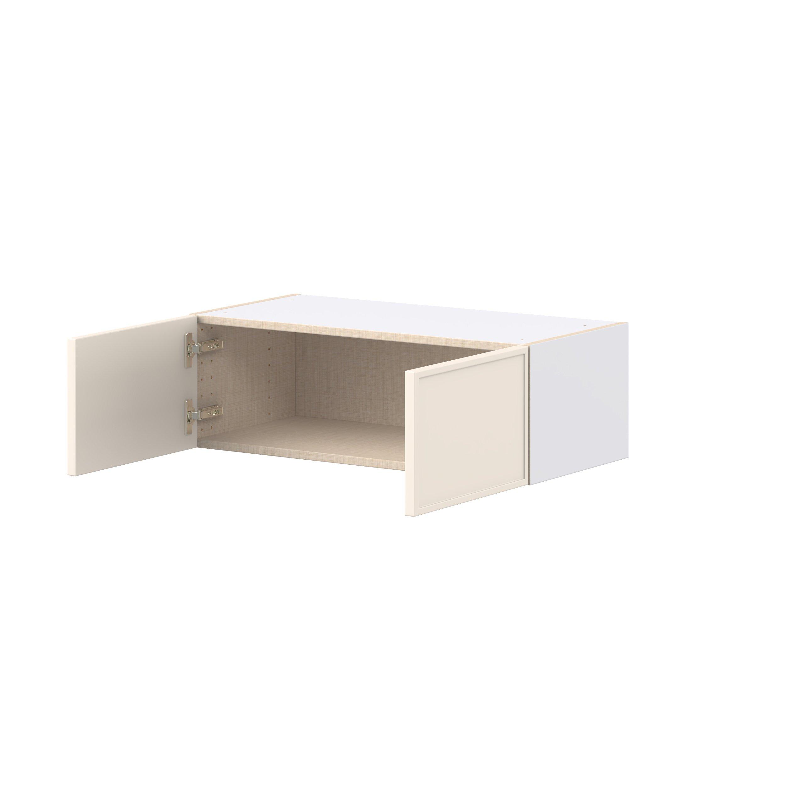 Linden 30 in. Painted Washed Linen Bridge Wall Cabinet