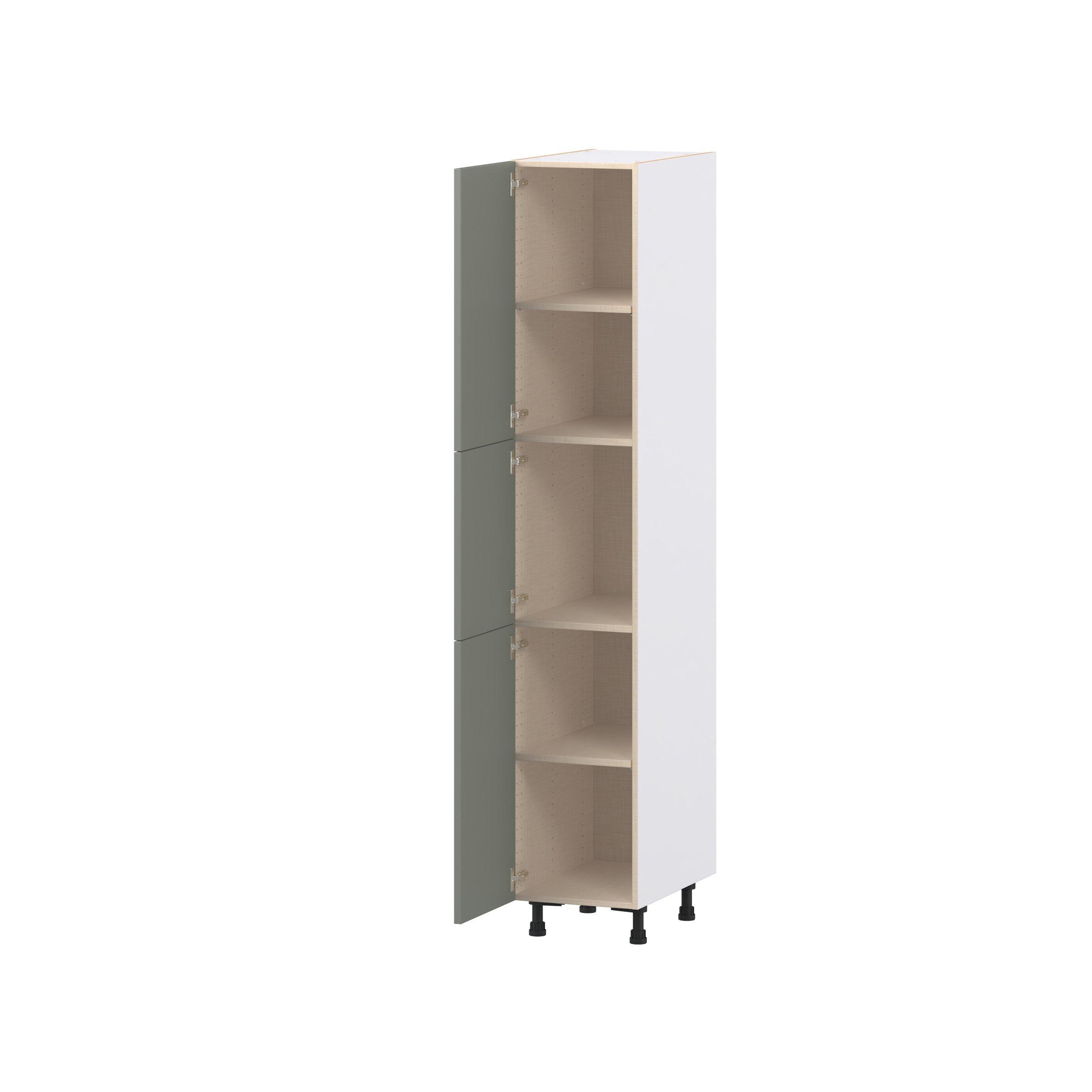 Linden 15 in. Painted Moss Green Door Pantry Cabinet