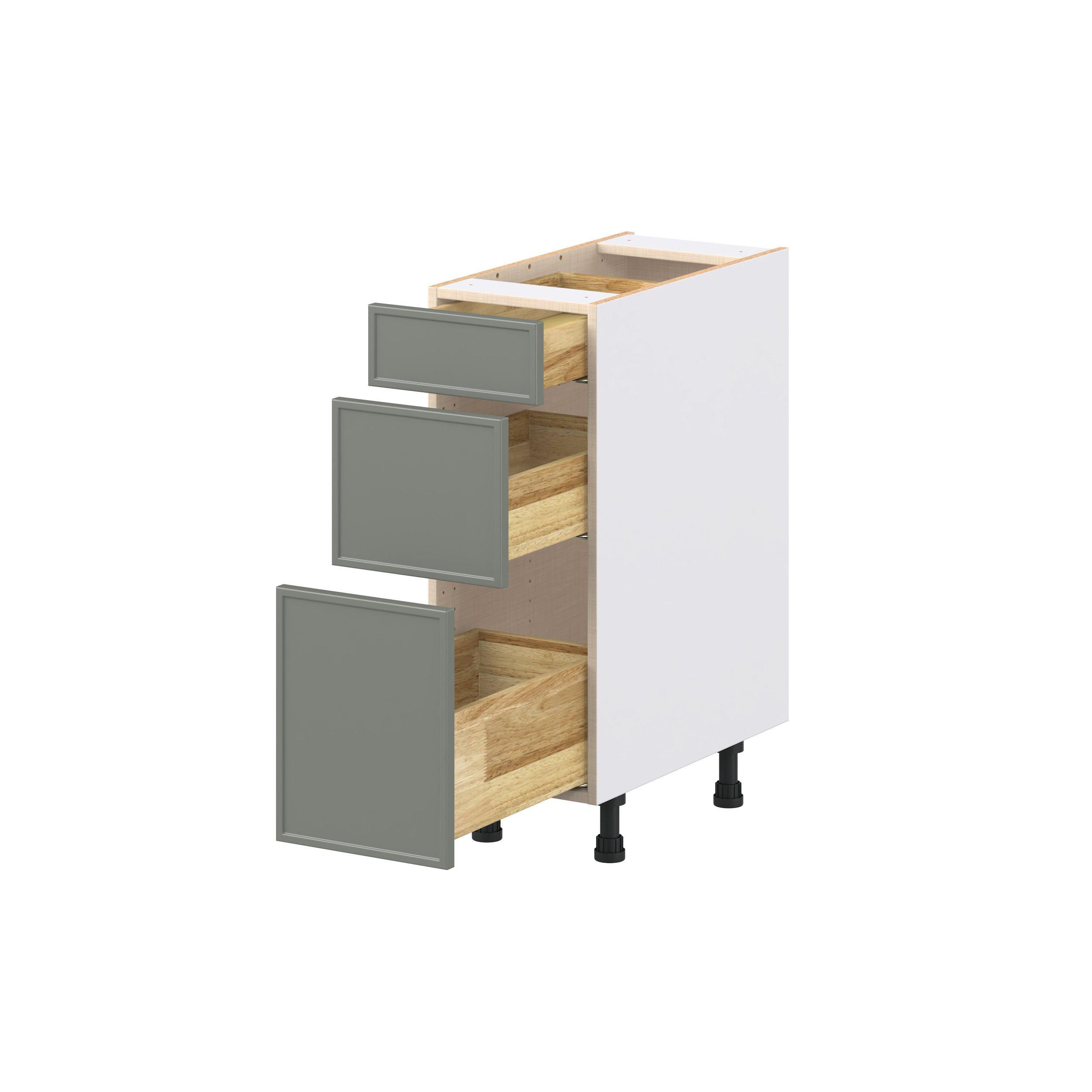 Linden 12 in. Painted Moss Green Drawer Base Cabinet