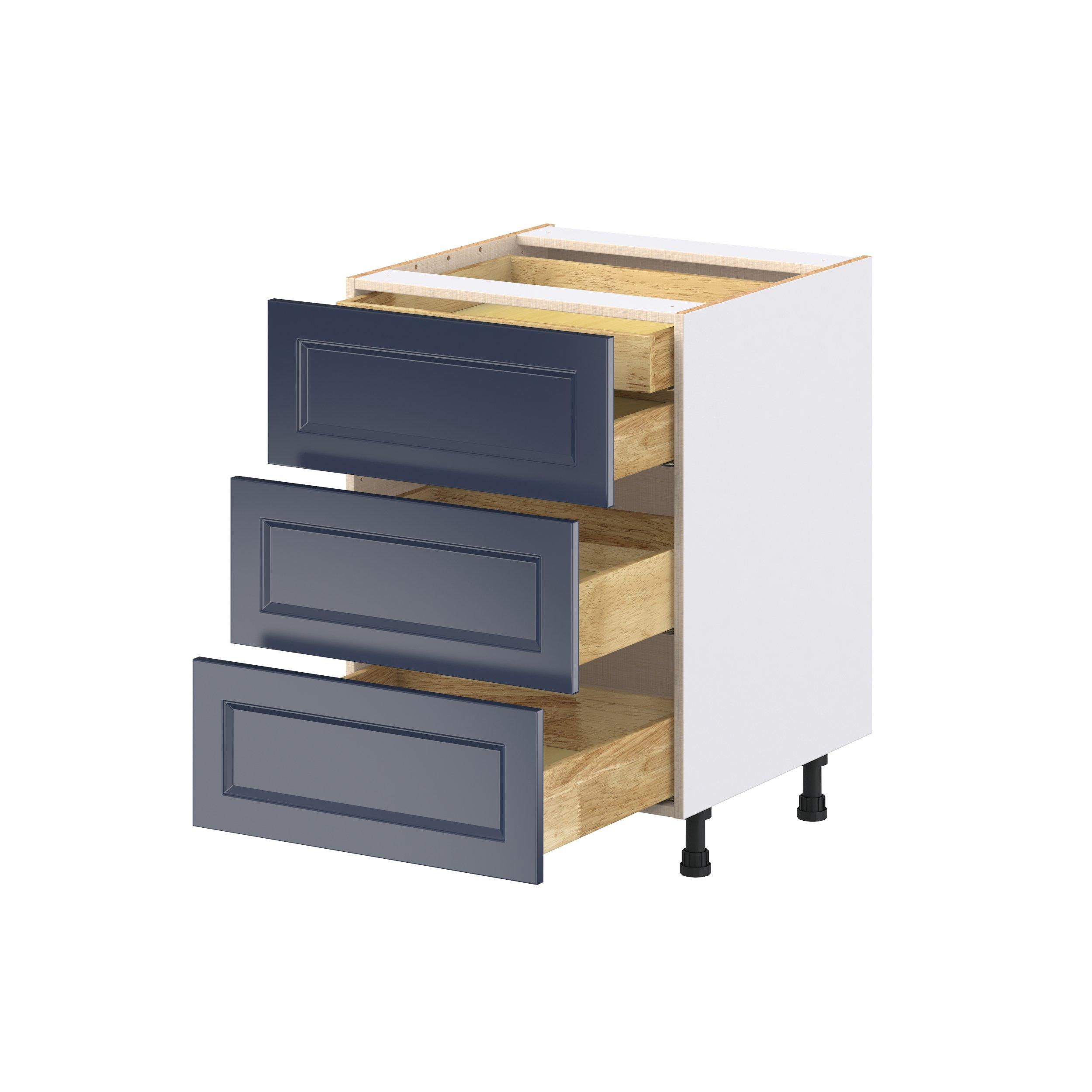 Peachtree 24 in. Painted Midnight Blue Base Cabinet with Inner Pull-Out Drawer