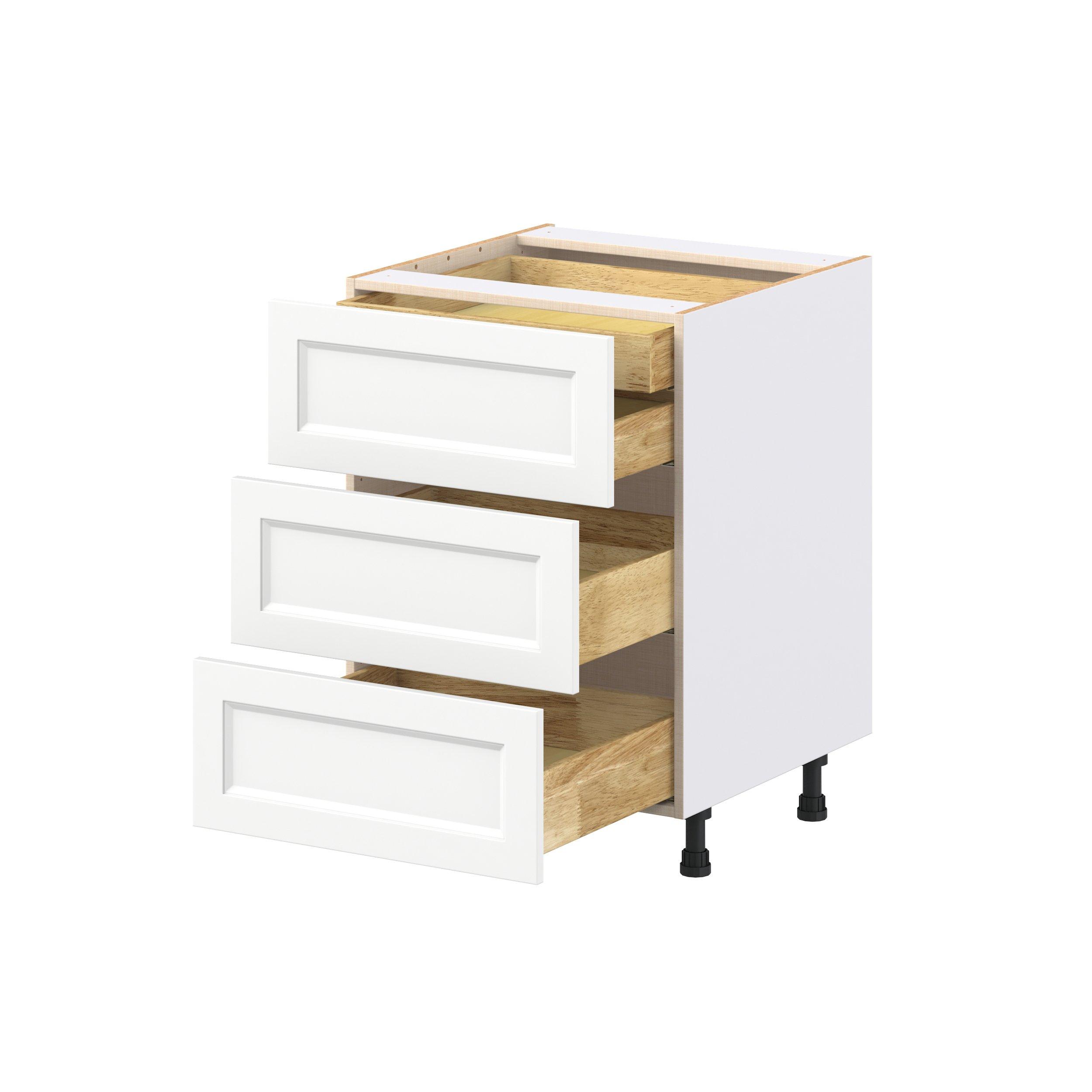 Peachtree 24 in. Painted Bright White Base Cabinet with Inner Pull-Out Drawer