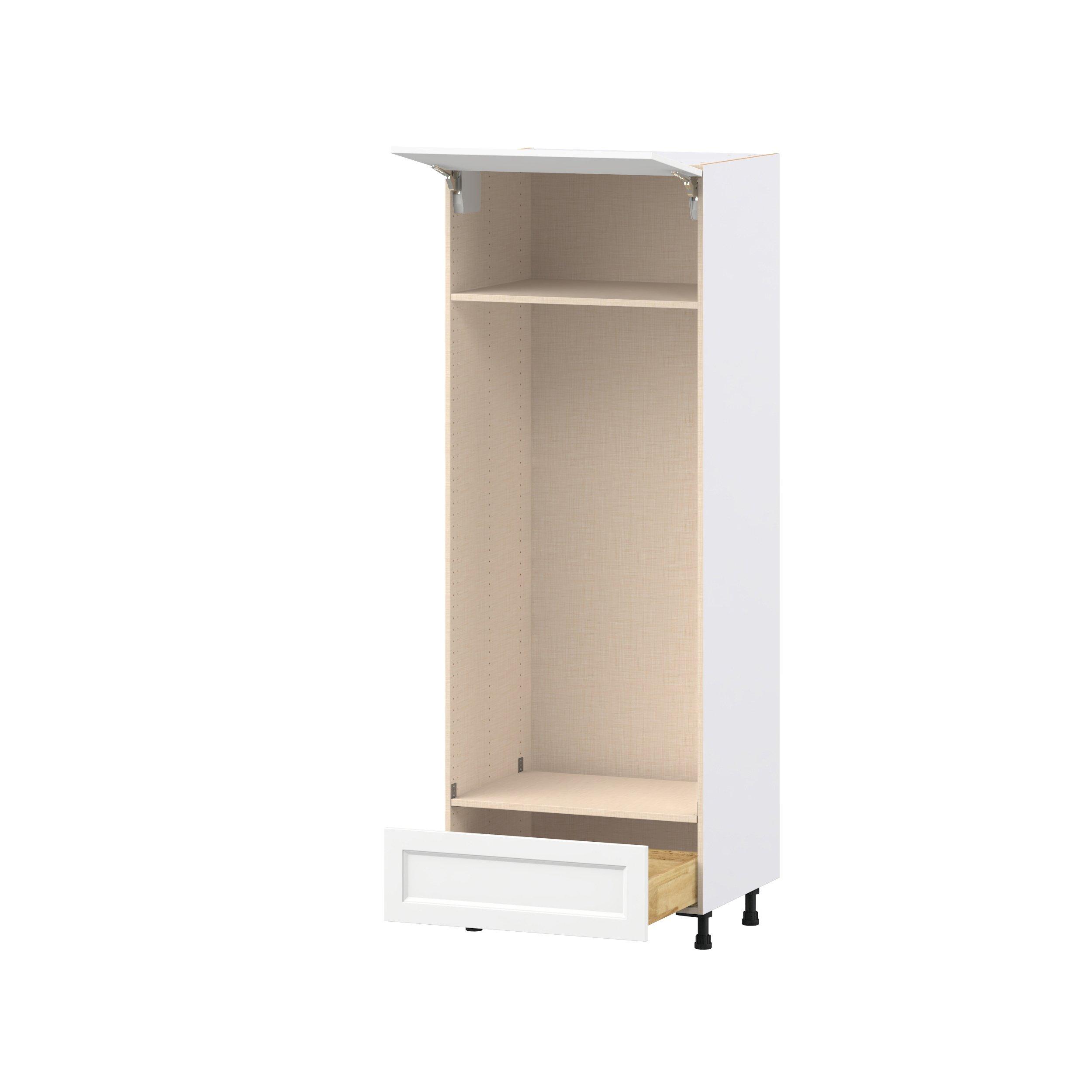 Peachtree 30 in. Painted Bright White Lift Up Door and Drawer Double Oven Pantry Cabinet