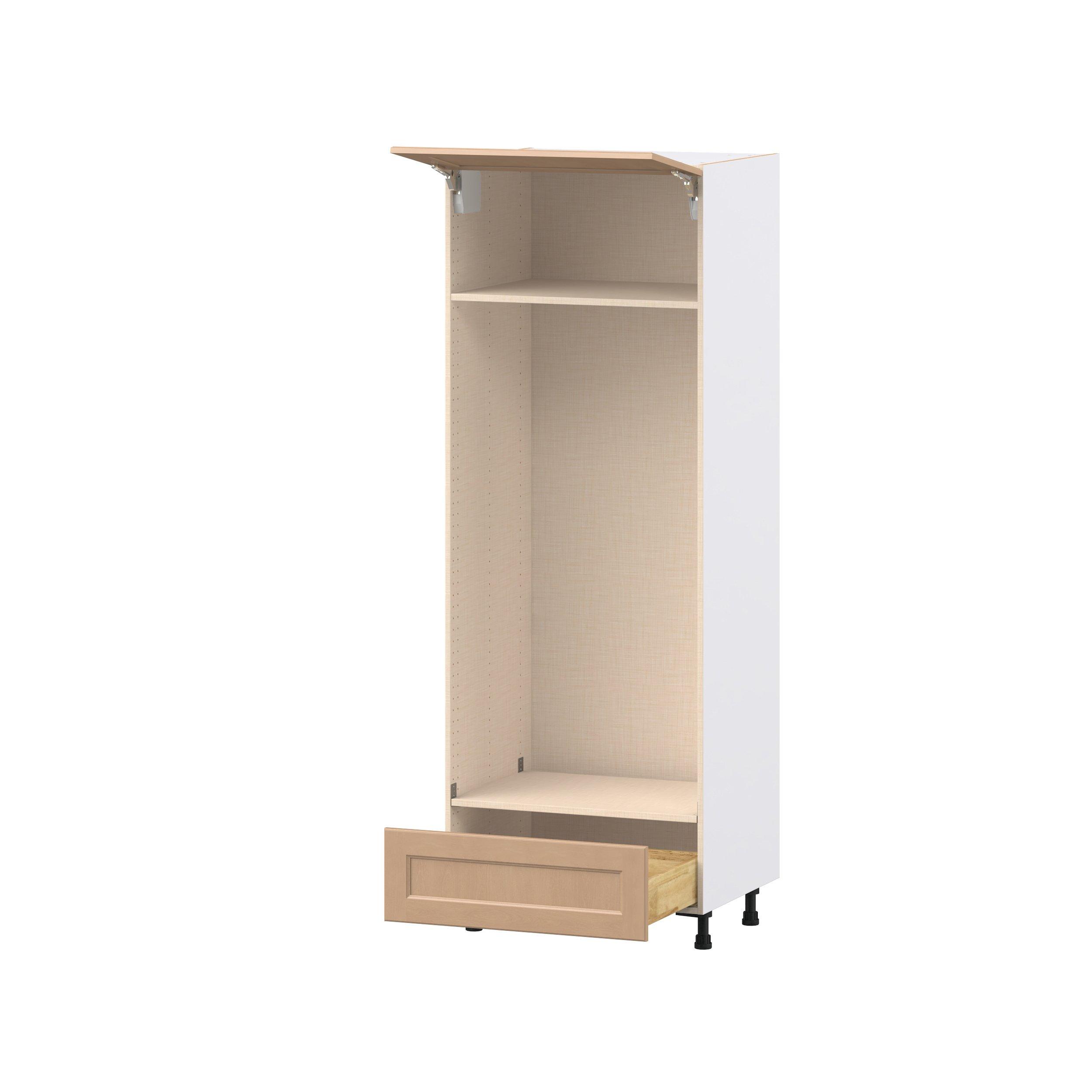 Sugarhill 30 in. Stained Sugar Cookie Lift Up Door and Drawer Double Oven Pantry Cabinet