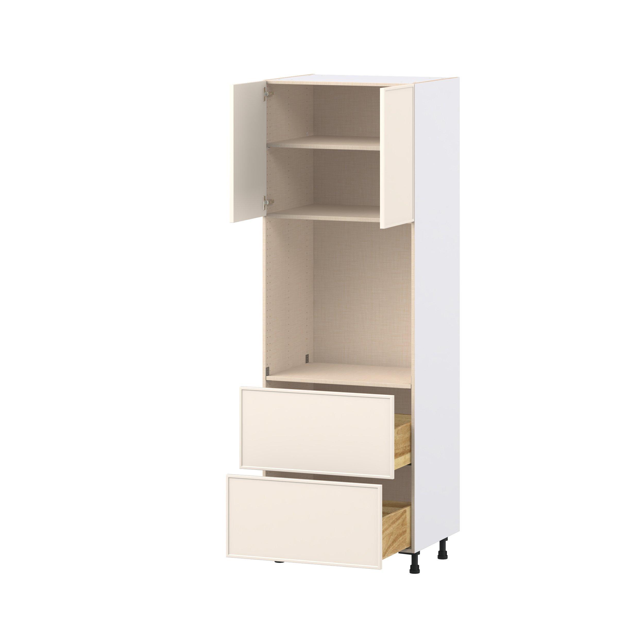 Linden 30 in. Painted Washed Linen Door and Drawer Single Oven Pantry Cabinet