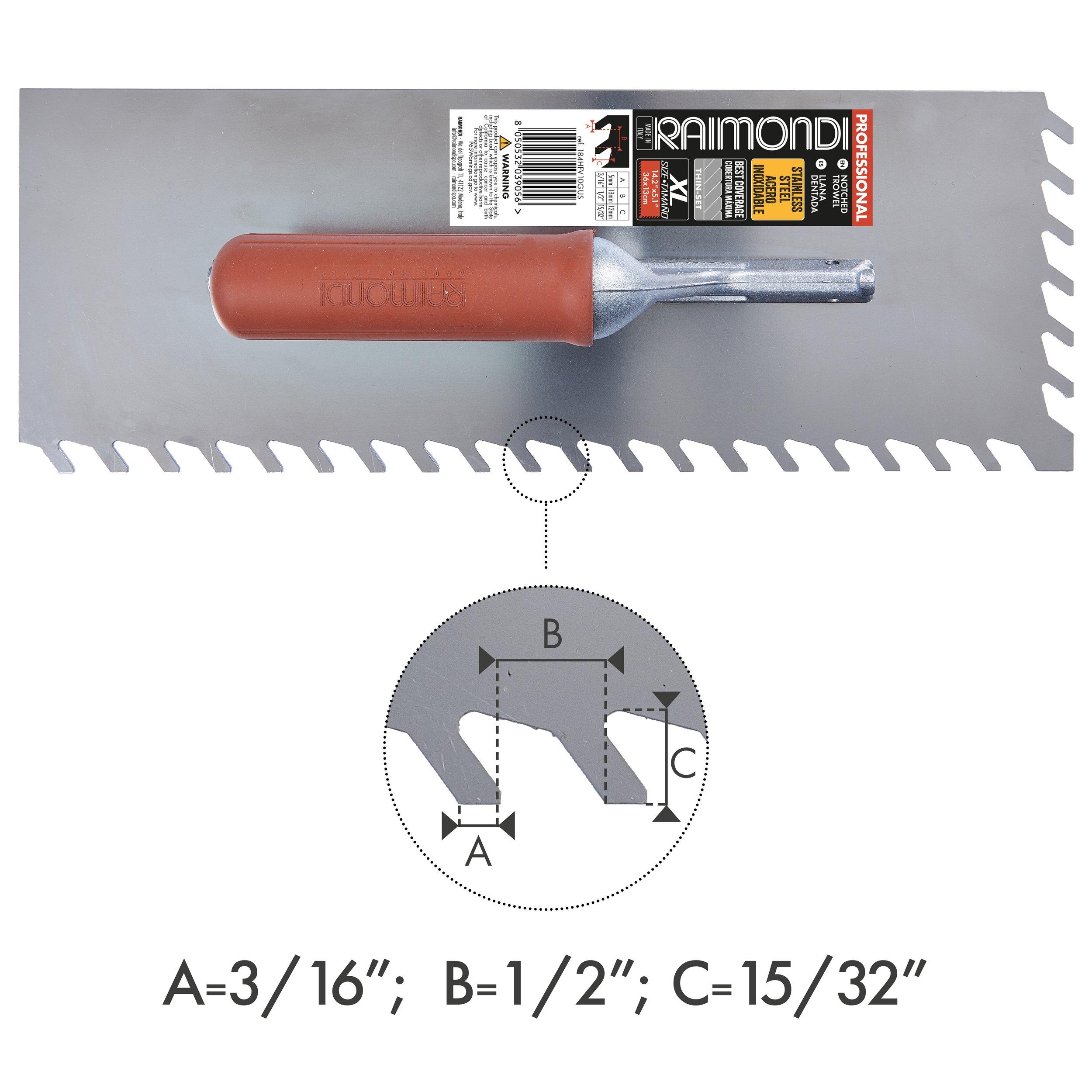 Raimondi Slant Ridge Notch Trowel