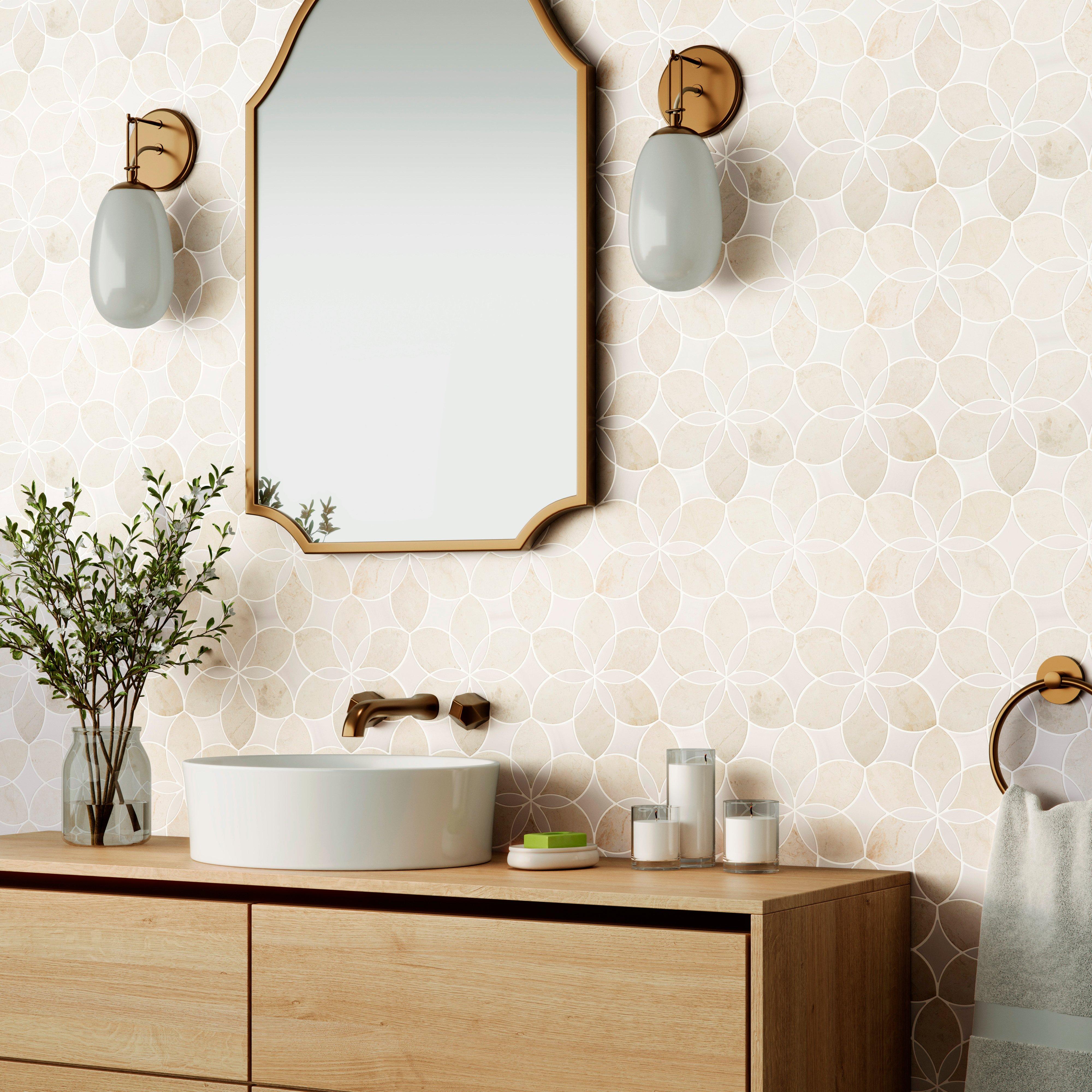Marbella Terra Nuova Dolomite Waterjet Marble Mosaic