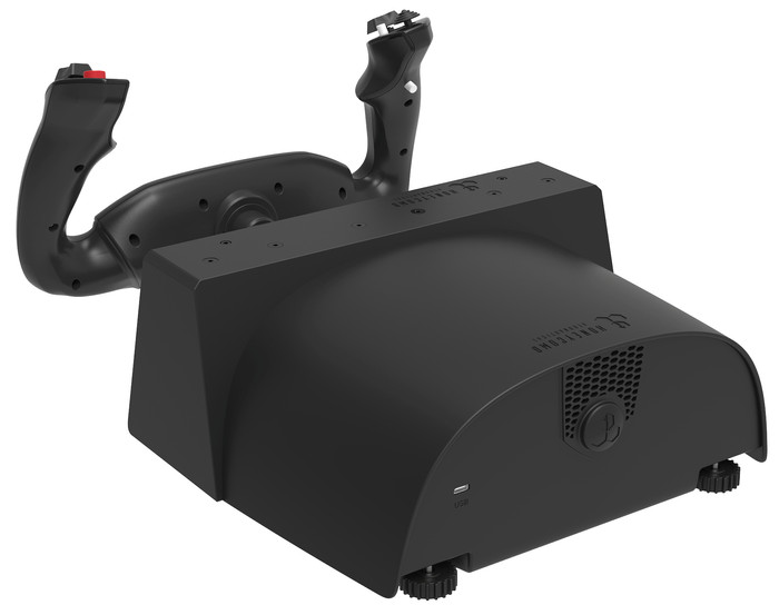 Honeycomb Alpha Flight Controls Lite Yoke en Switch Panel PC en Mac achterkant