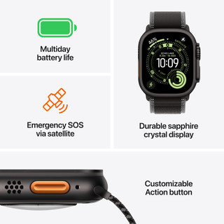 Apple Watch Ultra 3 Cellular 49mm Black Milanese Loop M