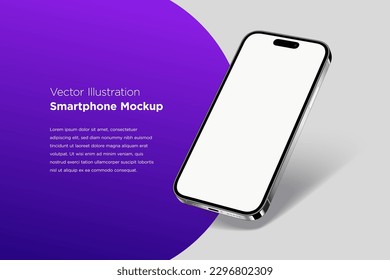 Modern mock up smartphone for preview and presentation for UI, UX design, information graphics, app display, perspective view, eps vector format, iphone