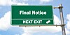 Final notice street sign with cloud