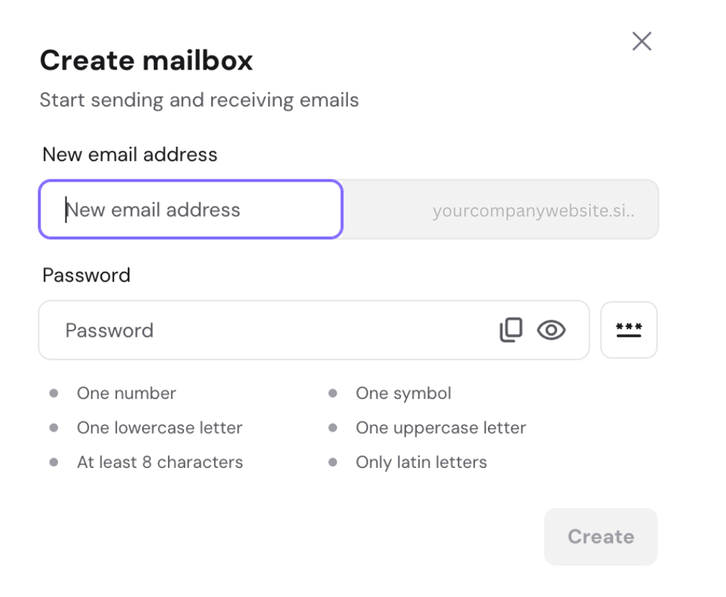 Hostinger hPanel showcasing email hosting service.
