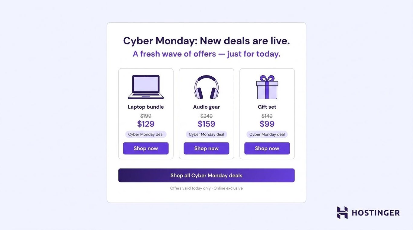 Black Friday Cyber Monday pivot email