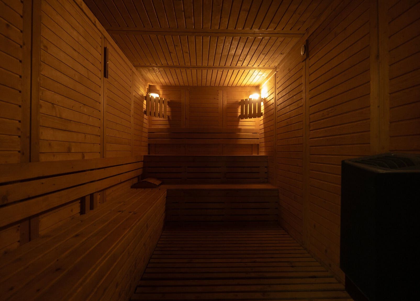 Warm wooden sauna at Aurora Spa Alnarjis I أورورا سبا النرجس, Riyadh, Riyadh Province, SA, perfect for relaxation.