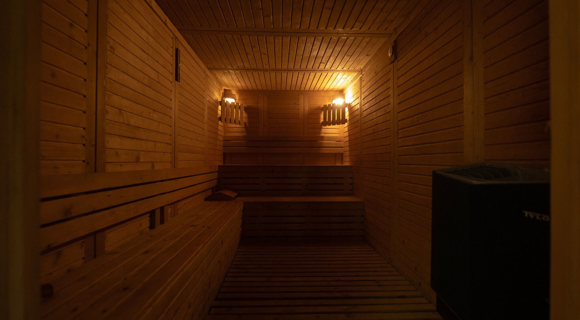 Warm wooden sauna at Aurora Spa Alnarjis I أورورا سبا النرجس, Riyadh, Riyadh Province, SA, perfect for relaxation.